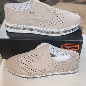 ME Makeover Essentials Beige Perforated Loafers